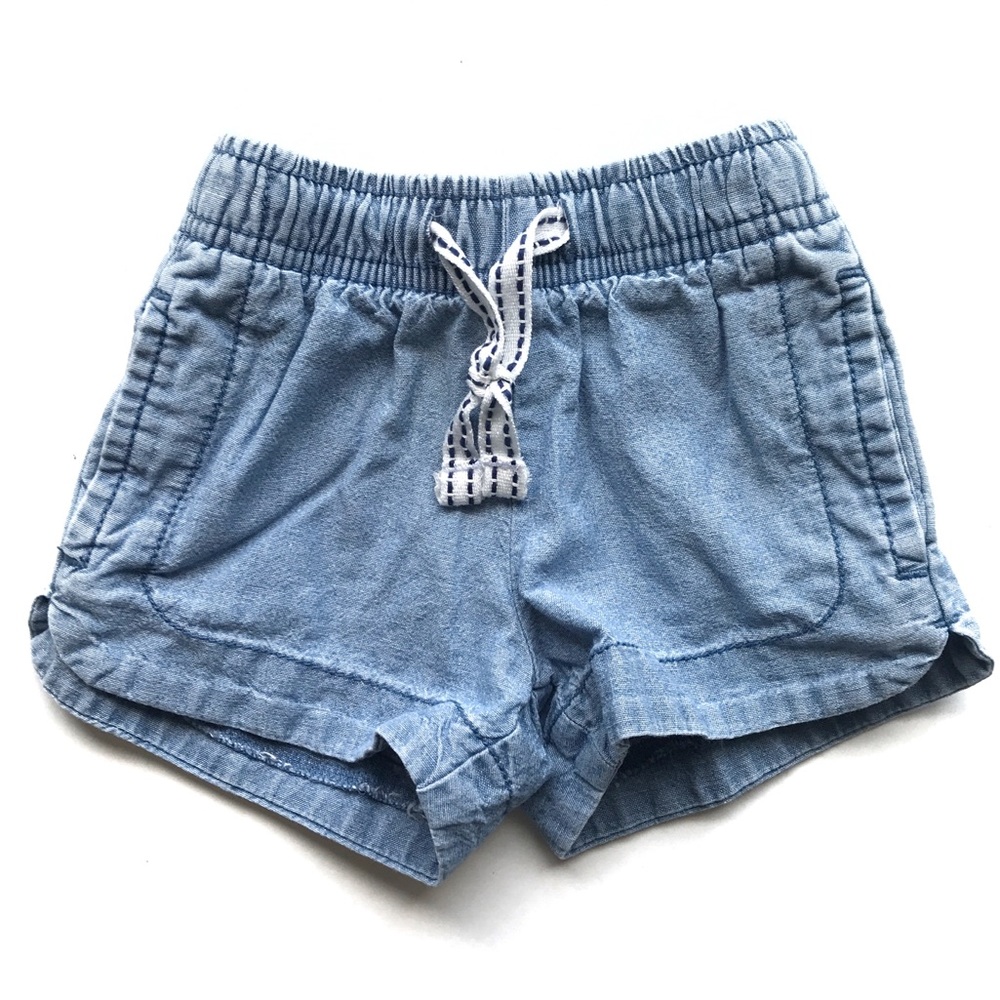 Carters Baby Girl Denim Drawstring Shorts Sz 6 Mo